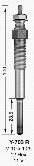 BOUGIE DE PRECHAUFFAGE Y703R UT - Bougie et antiparasite
