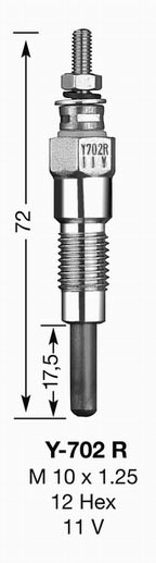 BOUGIE DE PRECHAUFFAGE Y702R UT - Bougie et antiparasite