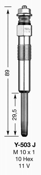 BOUGIE DE PRECHAUFFAGE Y503J DP10 UT - Bougie et antiparasite