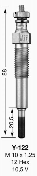 BOUGIE DE PRECHAUFFAGE Y122 UT - Bougie et antiparasite