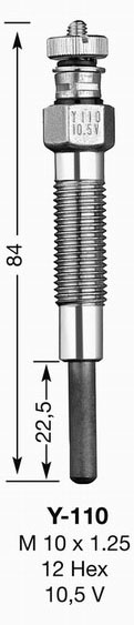 BOUGIE DE PRECHAUFFAGE Y110 UT - Bougie et antiparasite