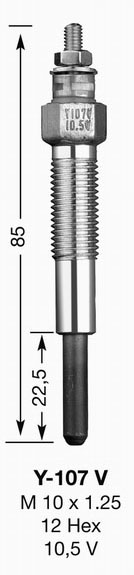 BOUGIE DE PRECHAUFFAGE Y107V UT - Bougie et antiparasite