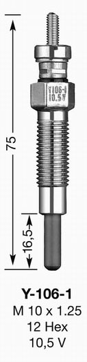 BOUGIE DE PRECHAUFFAGE Y1061 UT - Bougie et antiparasite