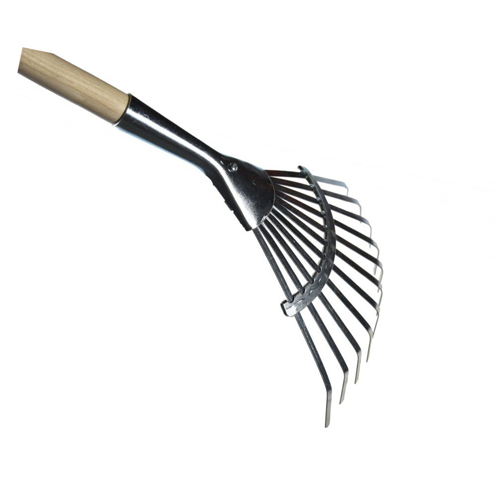 POLET Balai à gazon léger 11 dents Em bois 1m10 - Balai à gazon