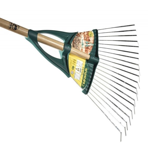 LEBORGNE Balai à gazon Xfil dents plate 20 dents Em bois 1m50 - Balai à gazon