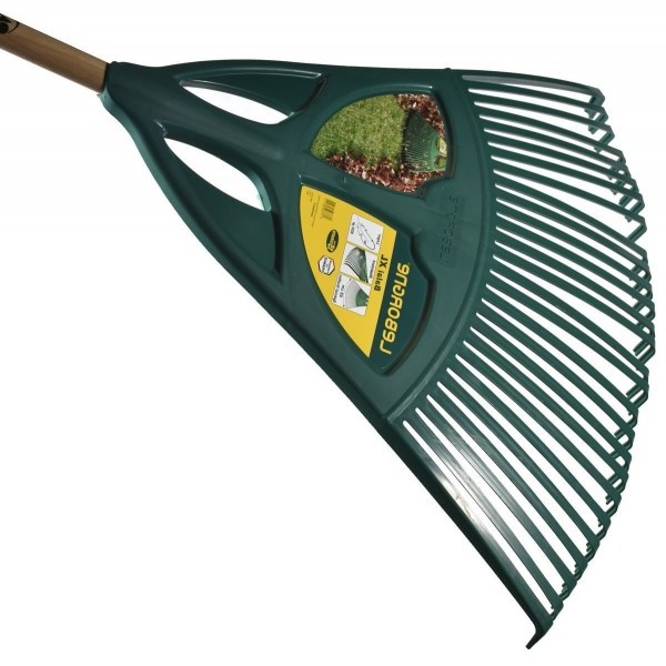 LEBORGNE Balai à gazon XL 27 dents Em bois 1m50 - Balai à gazon