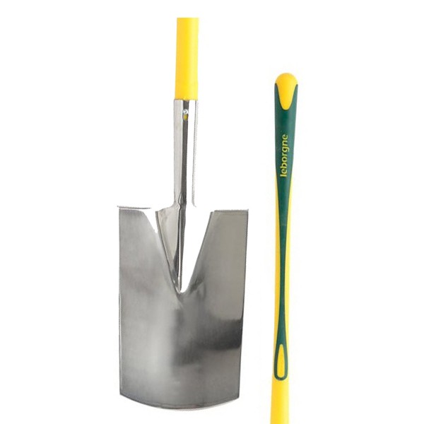 Bêche inox 28 cm manche pomme Novagrip LEBORGNE - Bêche