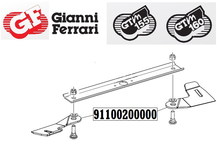 Kit de 2 lames gauches Gianni Ferrari / Bieffebi 91100200000 - Lame de tondeuse