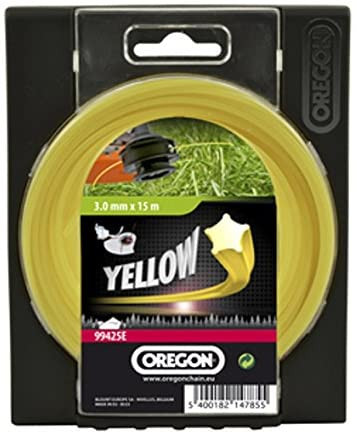 Fil pour débroussailleuse Nylium Starline étoile jaune 3 mm, rouleau de 15 m - OREGON 99425E - Fil débroussailleuse