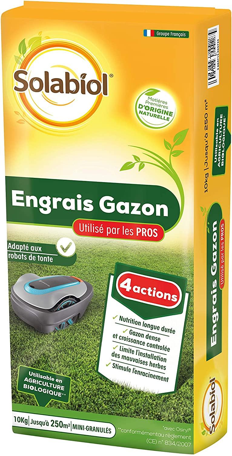 Engrais gazon bio professionnel Solabiol 10KG - Engrais