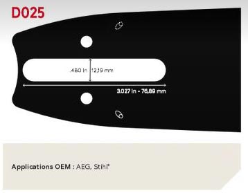 Guide Chaîne Tronçonneuse 153SFGD025 Guide: 38 cm Pas: .325