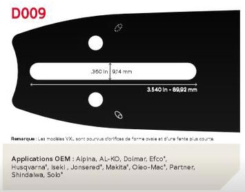 Guide Chaîne Tronçonneuse 243RNFD009 Guide: 61 cm Pas: .404