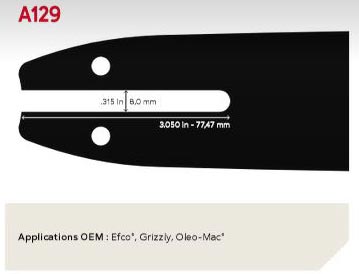 Guide Chaîne Tronçonneuse 160SDEA129 Guide: 40 cm Pas: 3/8