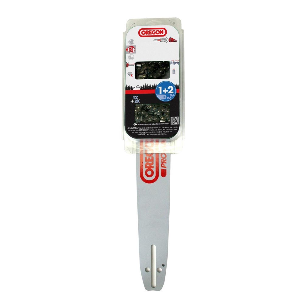 Kit guide chaîne Oregon 567293 Combo Guide 163SFHD025 + 2 chaînes 75DPX060E - Guide pour tronçonneuse