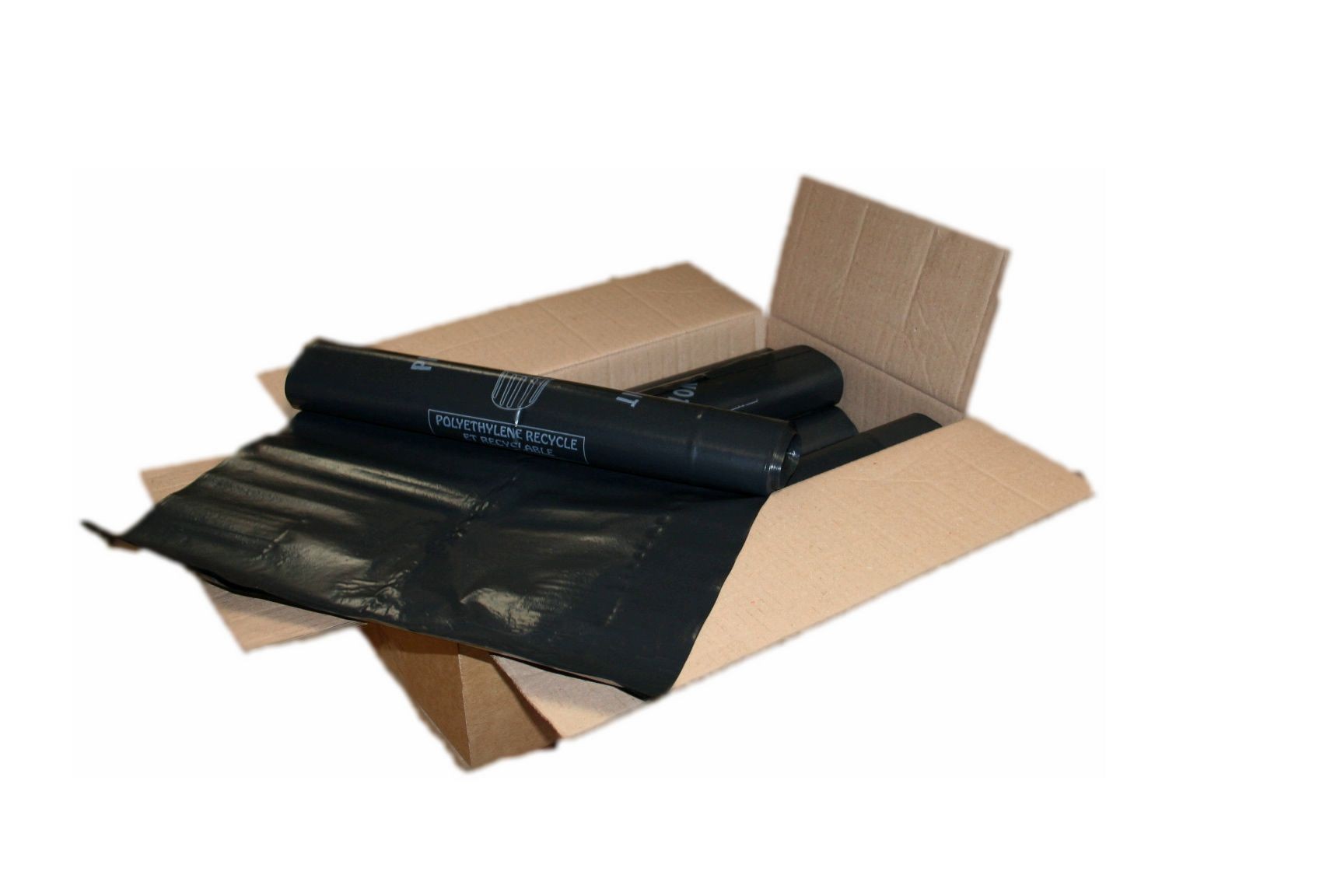 Carton 100 sacs poubelle noir 130L 80X120 70 microns - Sac poubelle