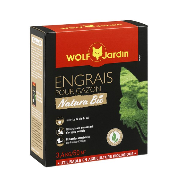 Engrais gazon naturel Wolf NGA50 - Engrais