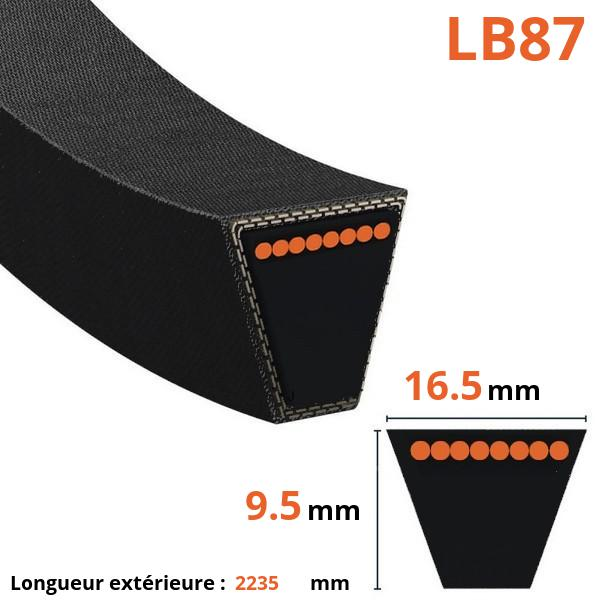 Courroie lisse trapézoïdale - Mitsuboshi - LB87 - Courroie tondeuse