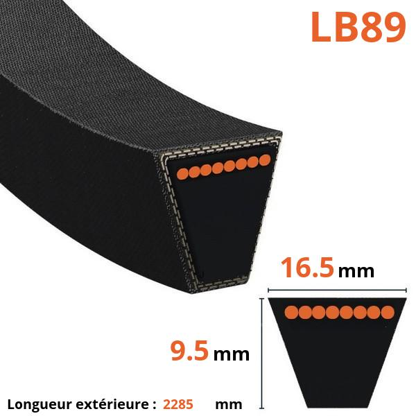 Courroie lisse trapézoïdale - Mitsuboshi - LB89 - Courroie tondeuse