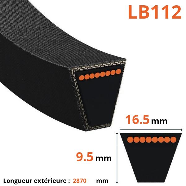 Courroie lisse trapézoïdale - Mitsuboshi - LB112 - Courroie tondeuse