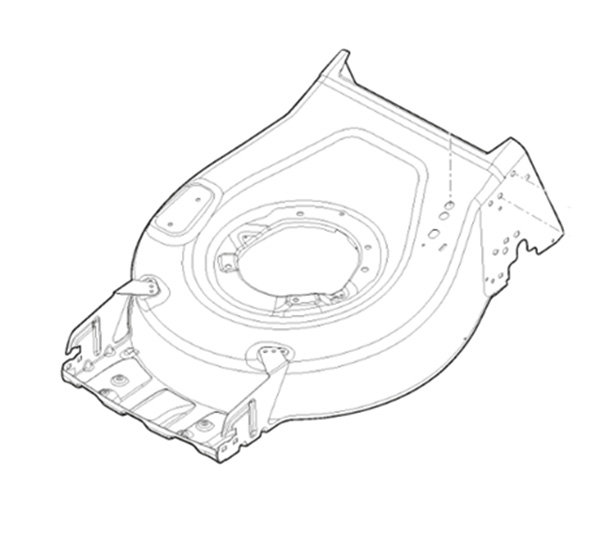 Chassis gris tondeuse COLLECTOR 543 Stiga - GGP - 381005026/0 - Plateau de coupe