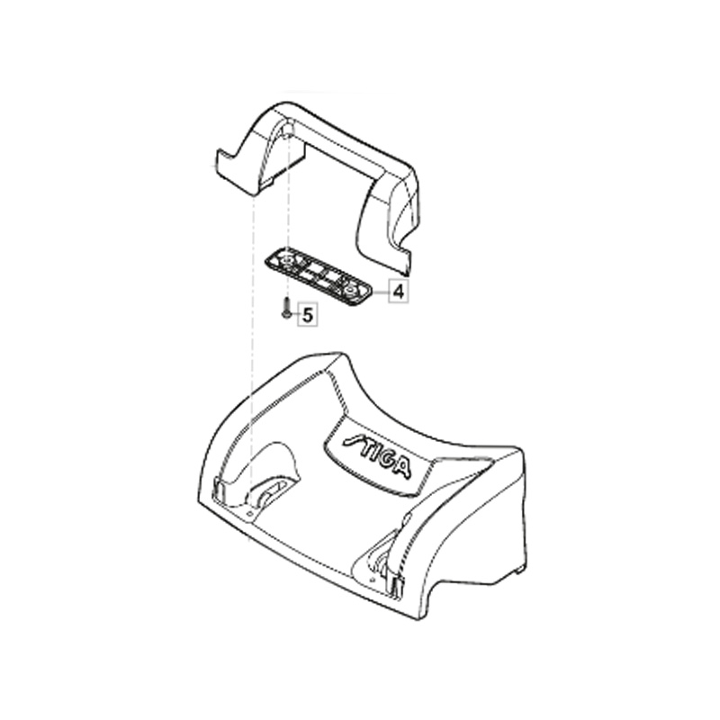 Capot frontale gris tondeuse à batterie Stiga - GGP - 381390130/0 - Carter
