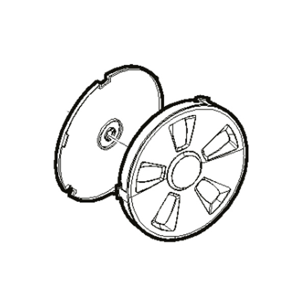 Ensemble couvre moyeu arrière tondeuse batterie Alpina - GGP - 118811044/0 - Roue tondeuse