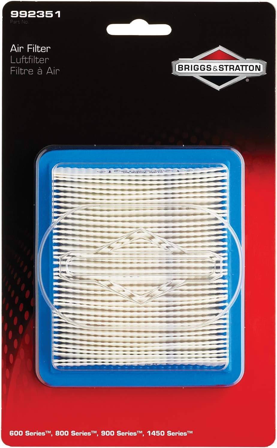 Filtre à air plat Briggs et Stratton - 992351 - Séries 600 / 800 / 900 / 1450 - Filtre à air
