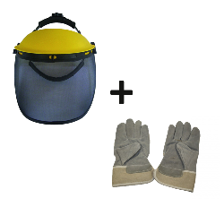 Kit de protection Visière de protection grillagée réglable + gants - Visière de protection