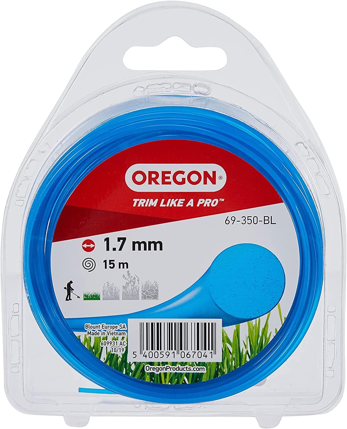 Fil débroussailleuse Rond Nylon Bleu ø1.7mm/15m Oregon 69-350-BL - Fil débroussailleuse