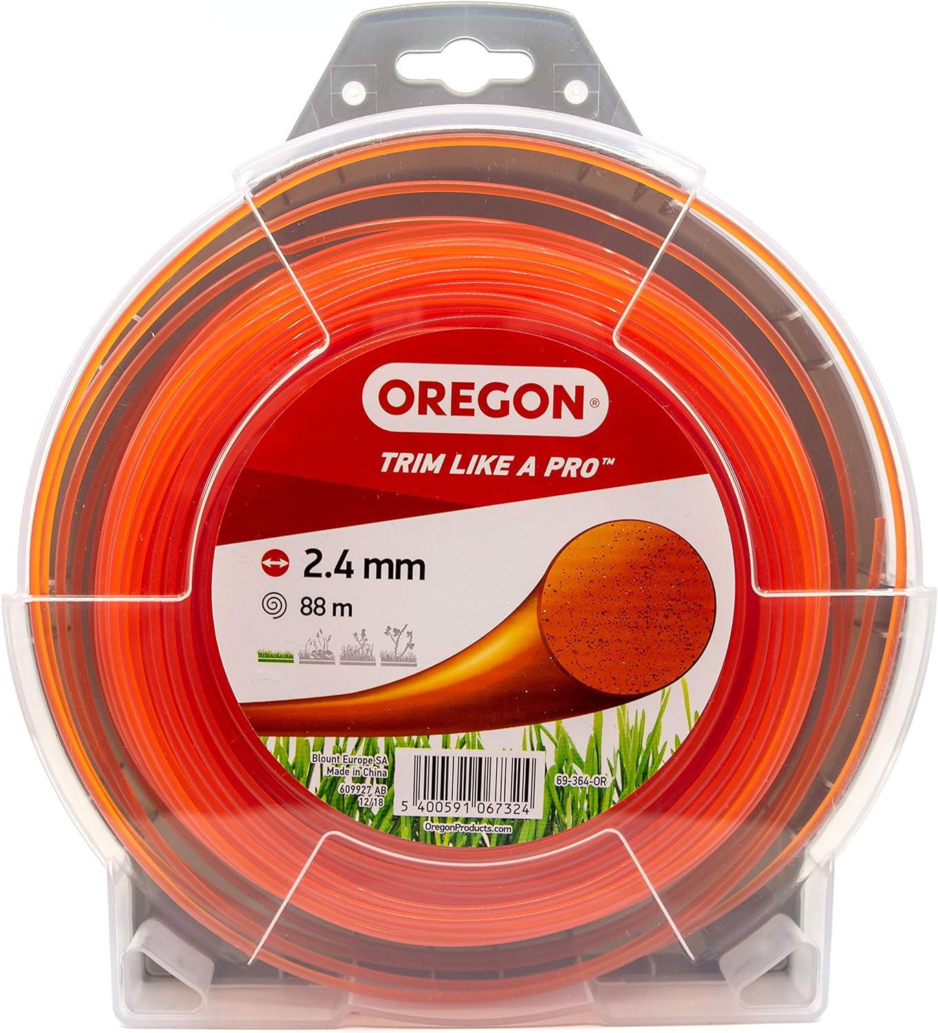 Fil débroussailleuse Rond Nylon Orange ø2.4mm/88m Oregon 69-364-OR - Fil débroussailleuse