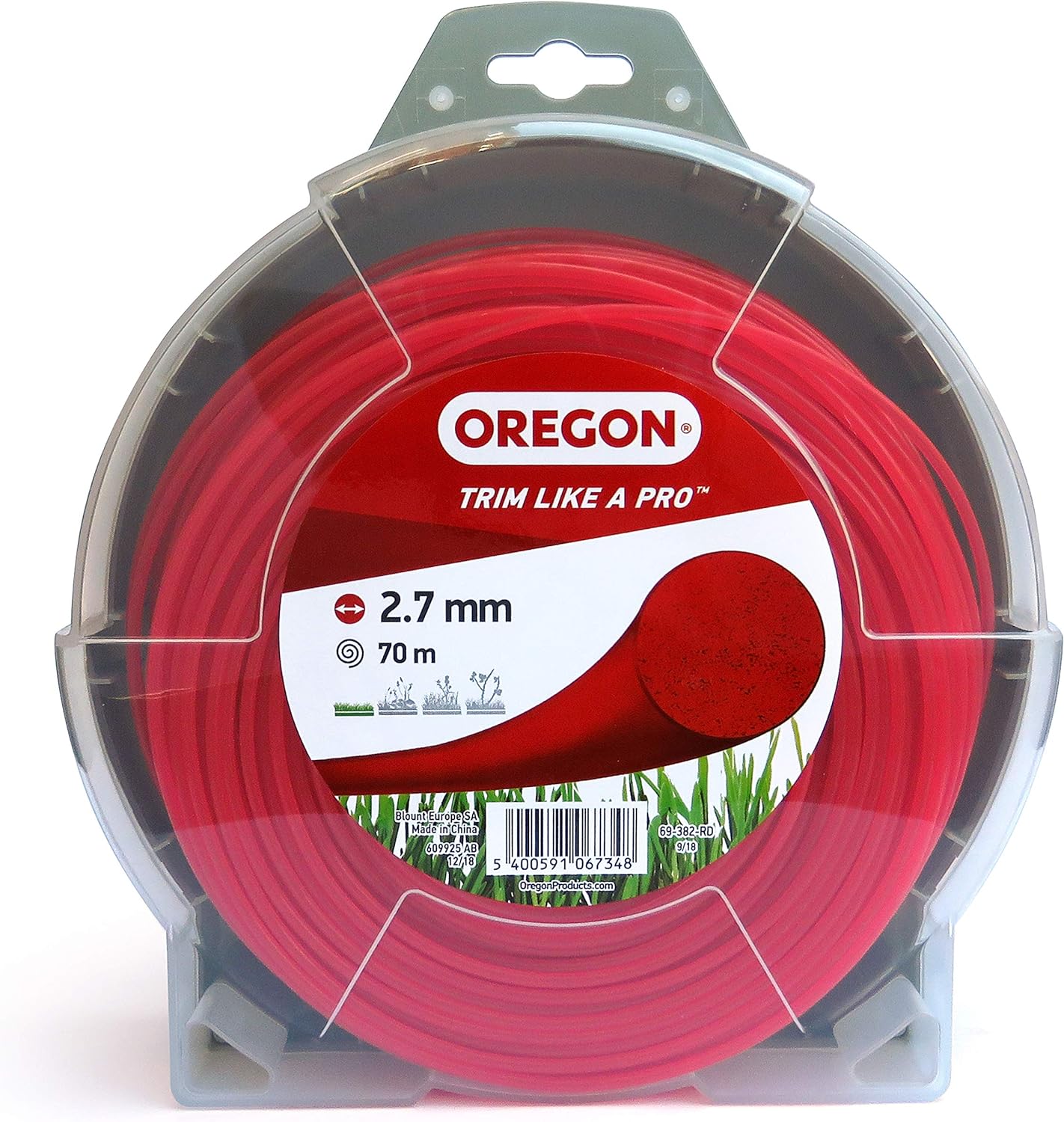 Fil débroussailleuse Rond Nylon Rouge ø2.7mm/70m Oregon 69-382-RD - Fil débroussailleuse