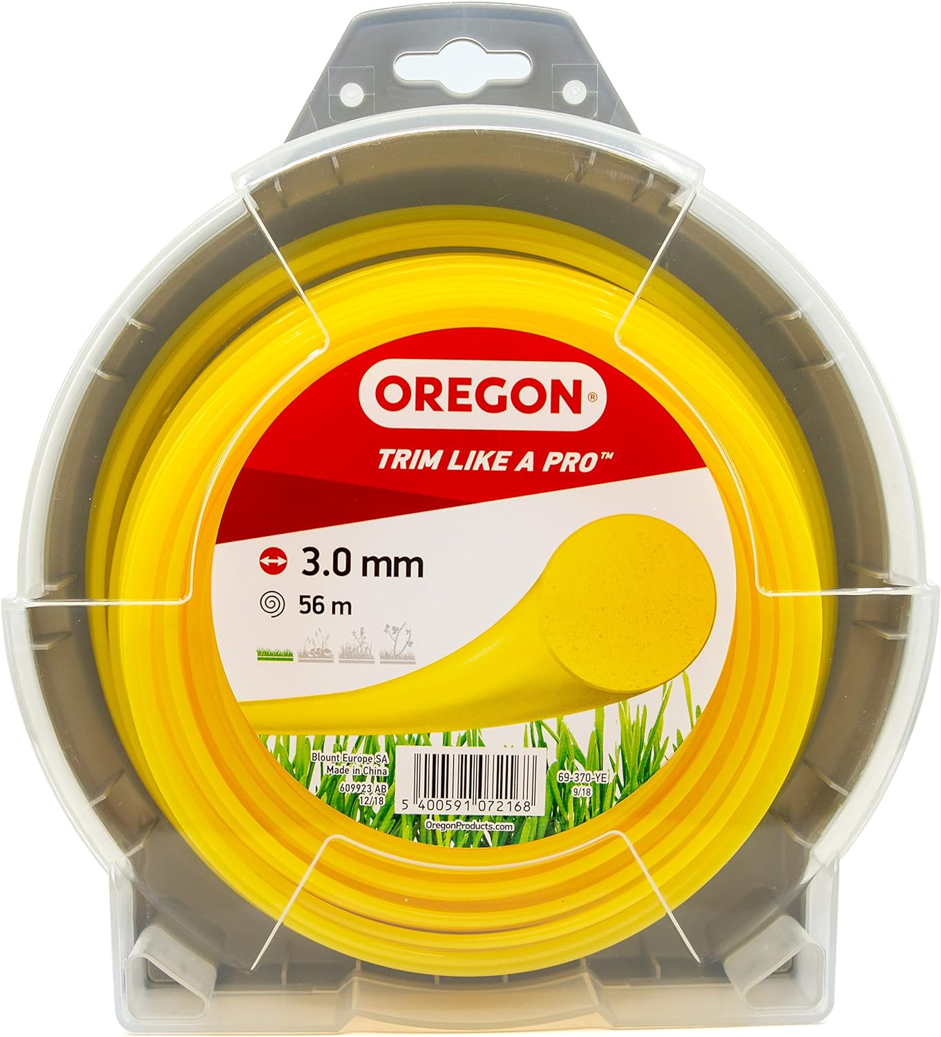 Fil débroussailleuse Rond Nylon Jaune ø3.0mm/56m Oregon 69-370-YE - Fil débroussailleuse