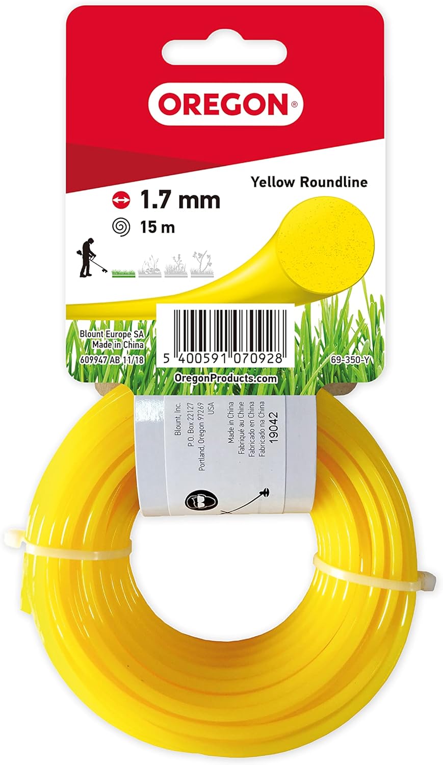 Fil débroussailleuse Rond Nylon Jaune ø1.7mm/15m Oregon 69-350-Y - Fil débroussailleuse