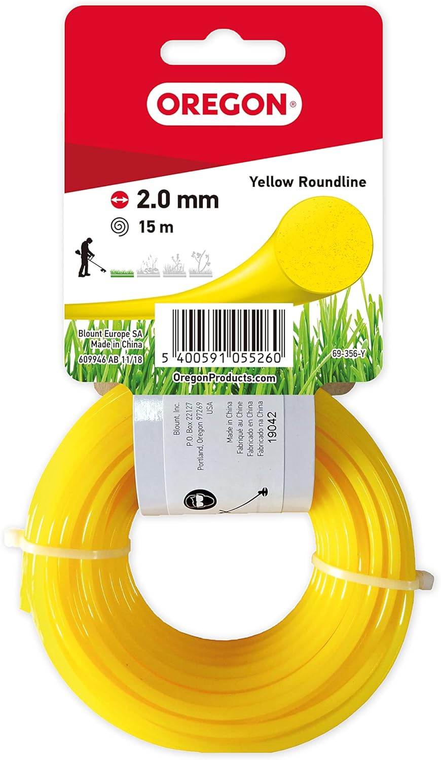 Fil débroussailleuse Rond Nylon Jaune ø2.0mm/15m Oregon 69-356-Y - Fil débroussailleuse