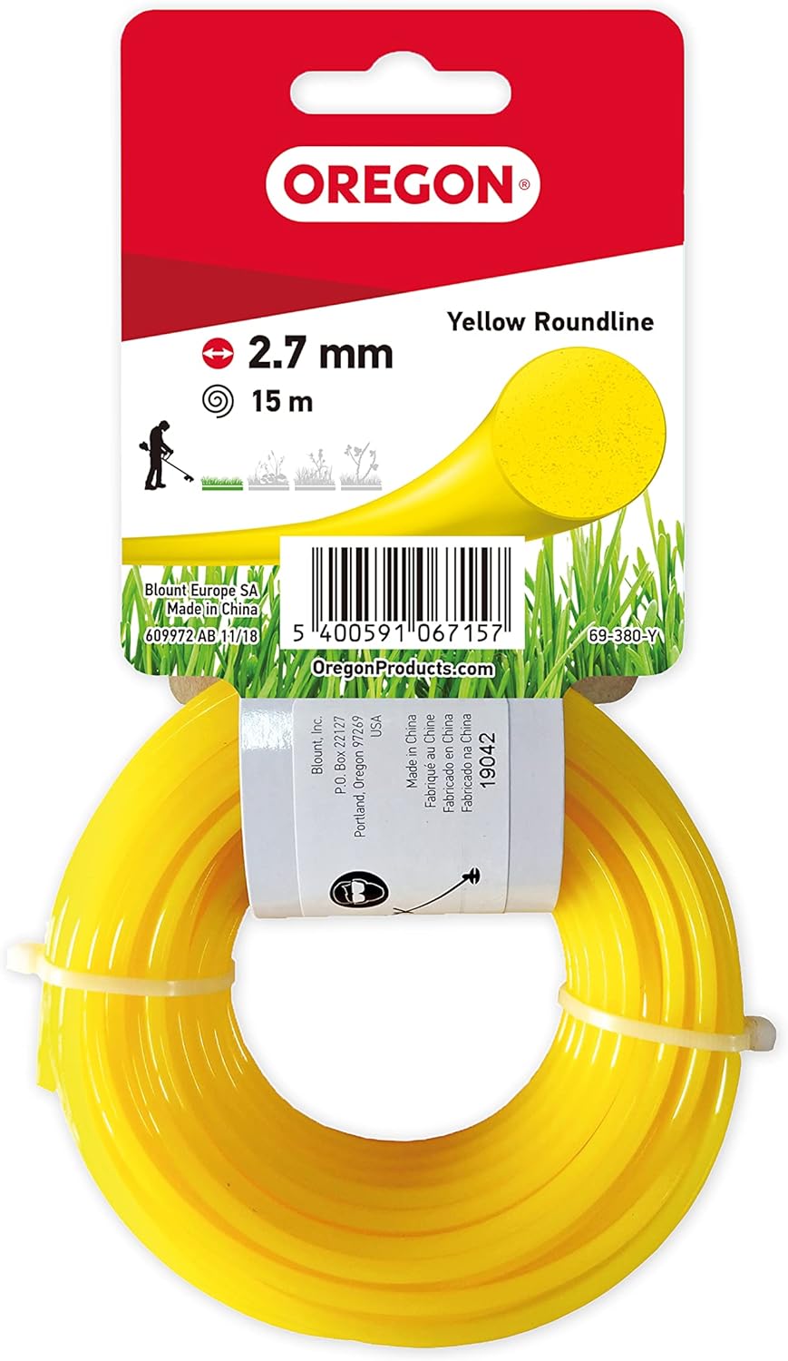 Fil débroussailleuse Rond Nylon Jaune ø2.7mm/15m Oregon 69-380-Y - Fil débroussailleuse