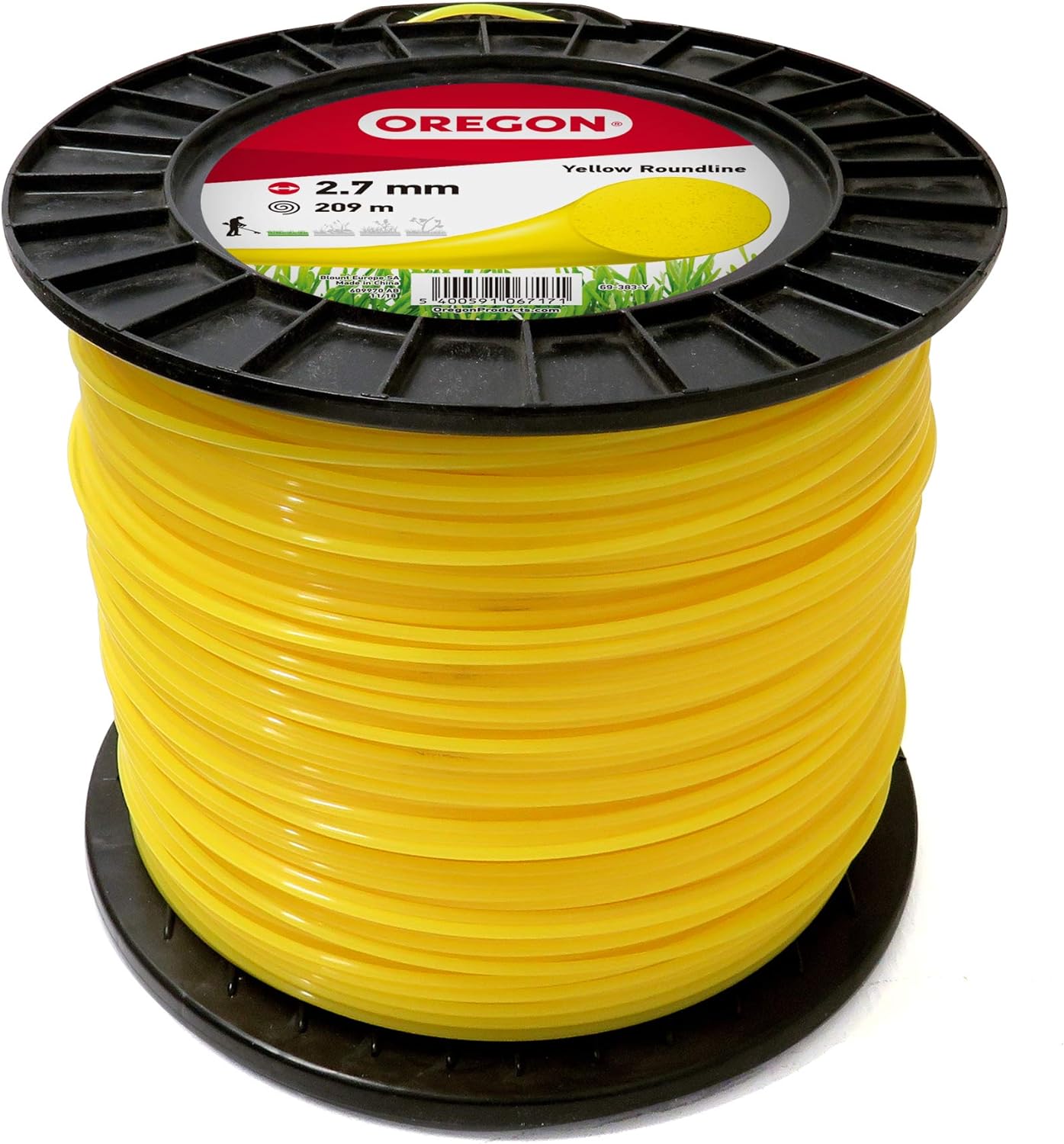 Fil débroussailleuse Rond Nylon Jaune ø2.7mm/209m Oregon 69-383-Y - Fil débroussailleuse