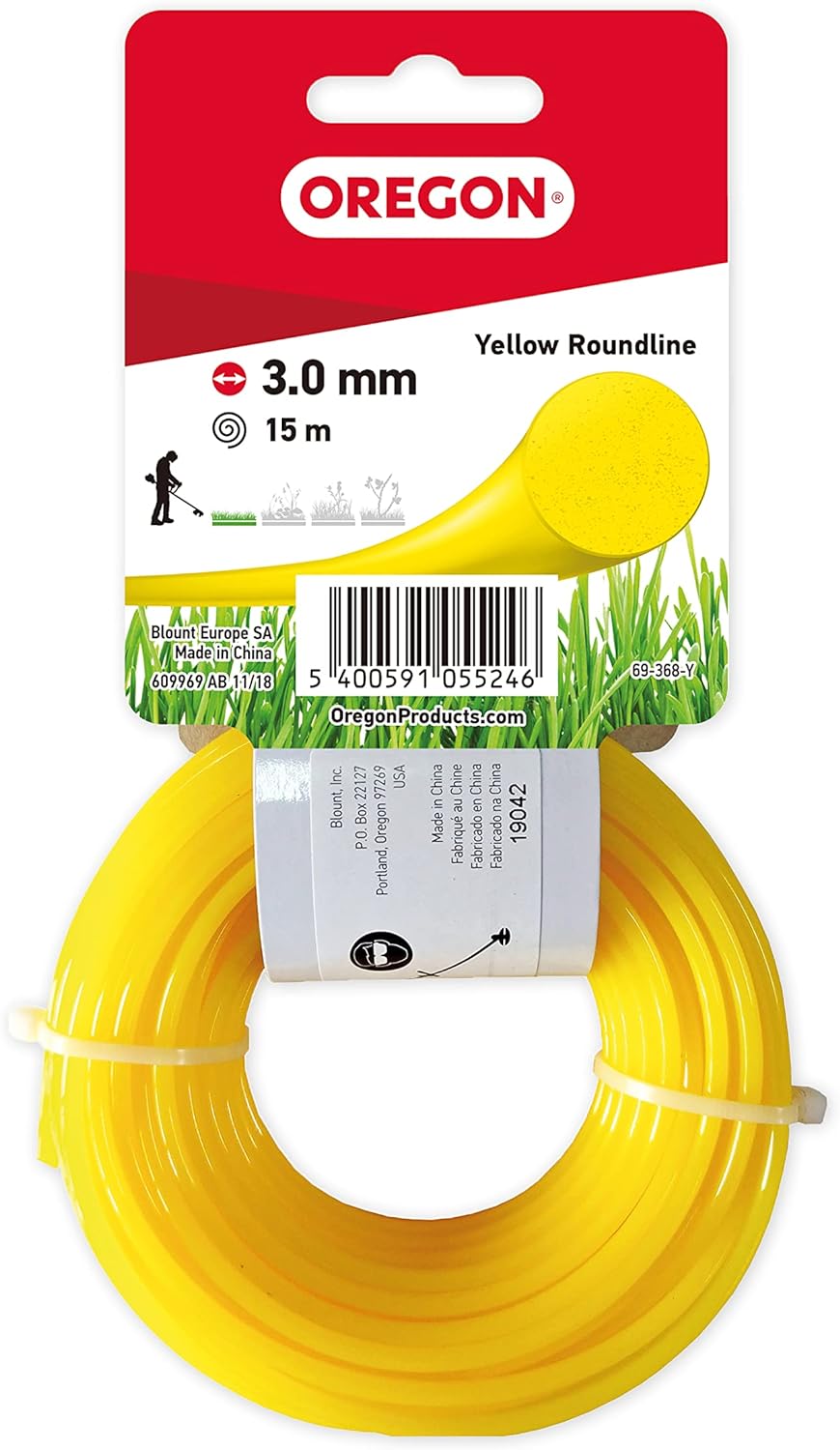Fil débroussailleuse Rond Nylon Jaune ø3.0mm/15m Oregon 69-368-Y - Fil débroussailleuse