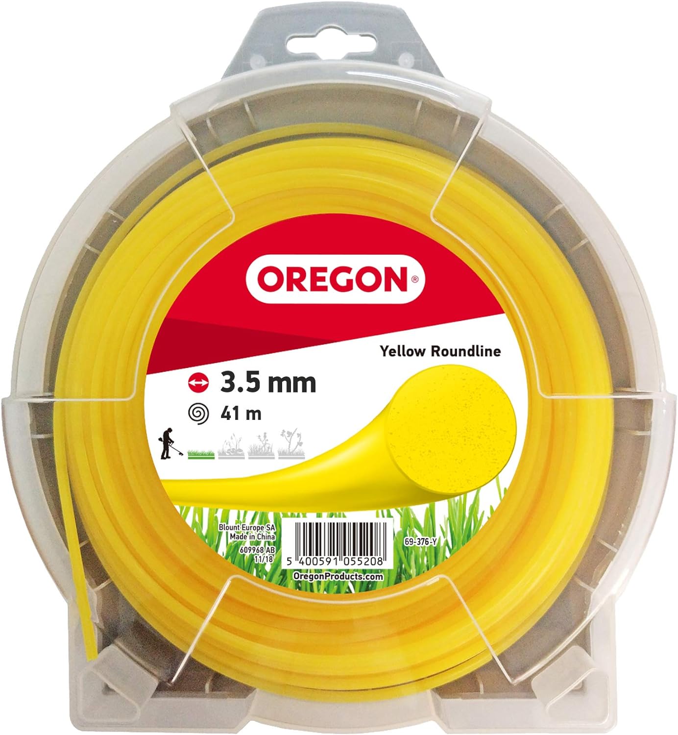 Fil débroussailleuse Rond Nylon Jaune ø3.5mm/41m Oregon 69-376-Y - Fil débroussailleuse