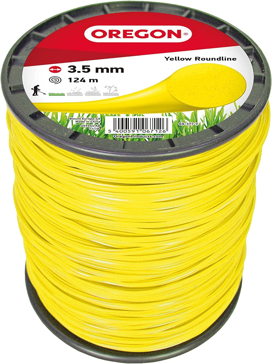 Fil débroussailleuse Rond Nylon Jaune ø3.5mm/124m Oregon 69-377-Y - Fil débroussailleuse