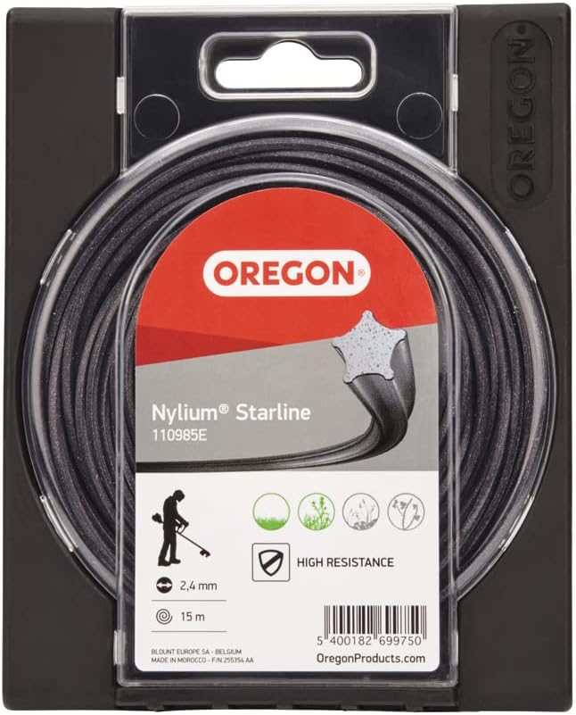 Fil débroussailleuse Etoile Nylium Starline Noir ø2.0mm/15m Oregon 581222 - Fil débroussailleuse