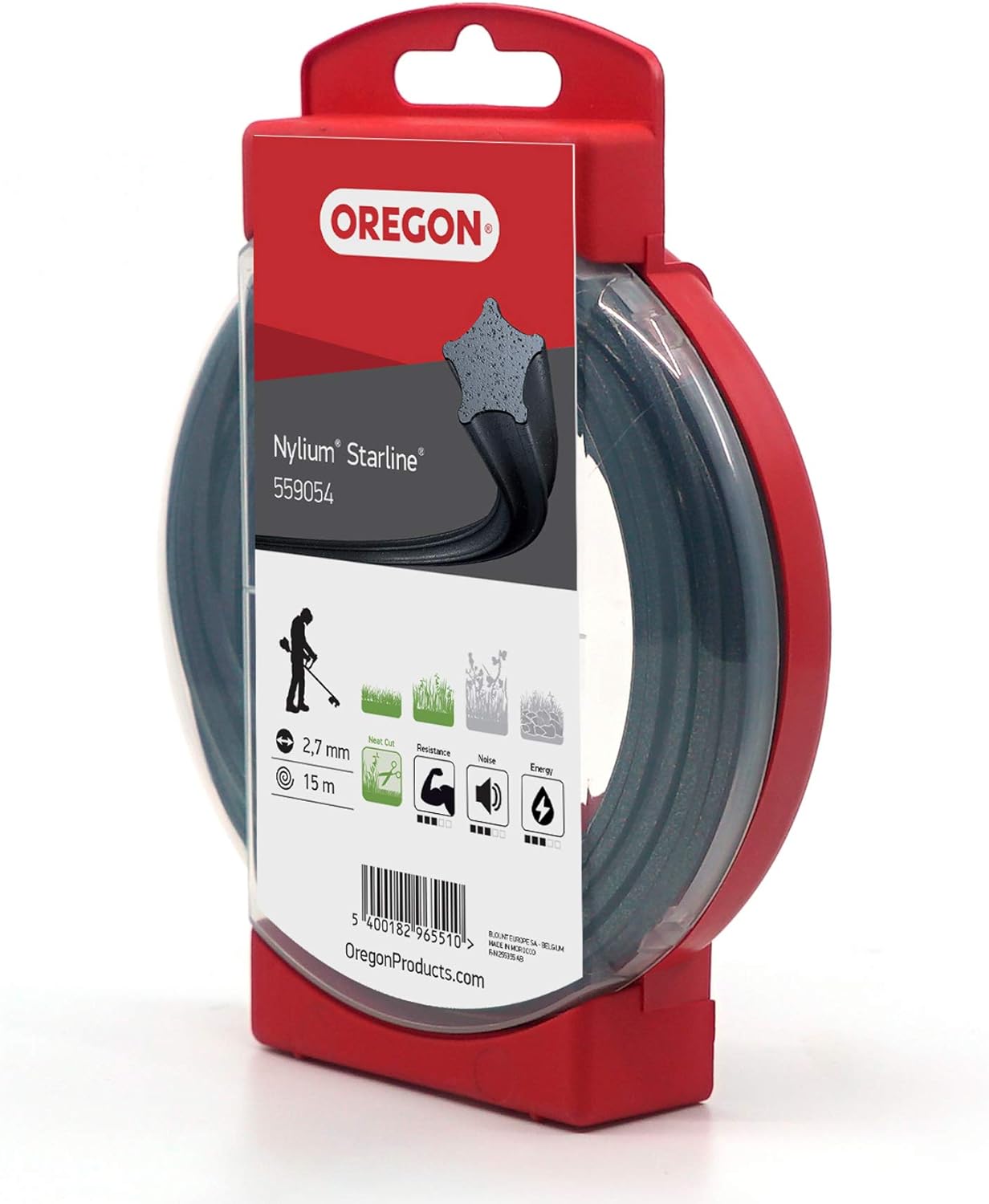 Fil débroussailleuse Etoile Nylium Starline Noir ø2.7mm/15m Oregon 559054 - Fil débroussailleuse
