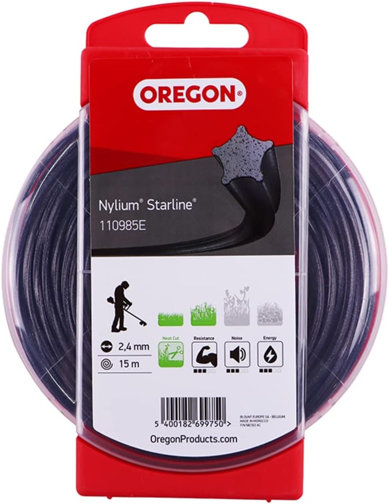 Fil débroussailleuse Etoile Nylium Starline Noir ø2.7mm/70m Oregon 110987E - Fil débroussailleuse
