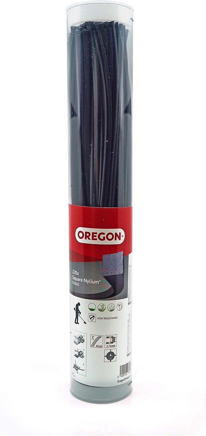 Fil débroussailleuse Carré Nylium Noir ø3.75mm/42cm Oregon 514820 - Fil débroussailleuse