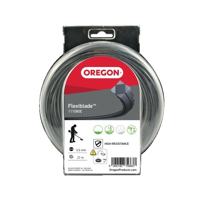 Fil débroussailleuse Carré Flexi-blade Noir/Gris ø3.5mm/27m Oregon 111084E - Fil débroussailleuse