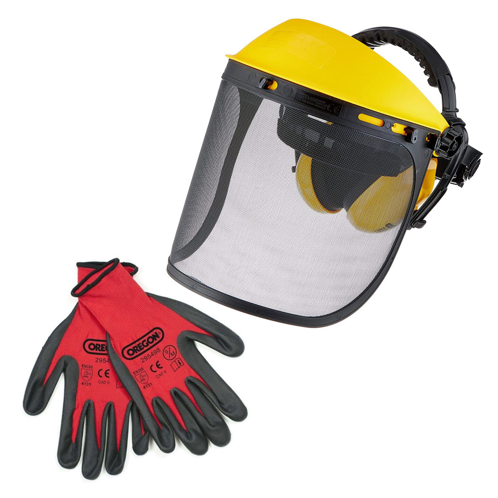 Kit sécurité du visage pour travaux forestiers et jardin : visière + protège-oreilles - Oregon 581188 - Equipement de protection