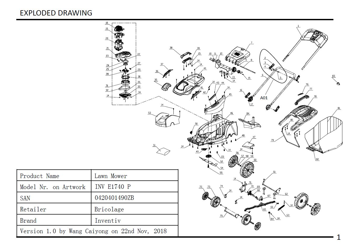 Couvre-langue - 1052490002 pour INV E1740 P - Pièces détachées & conso