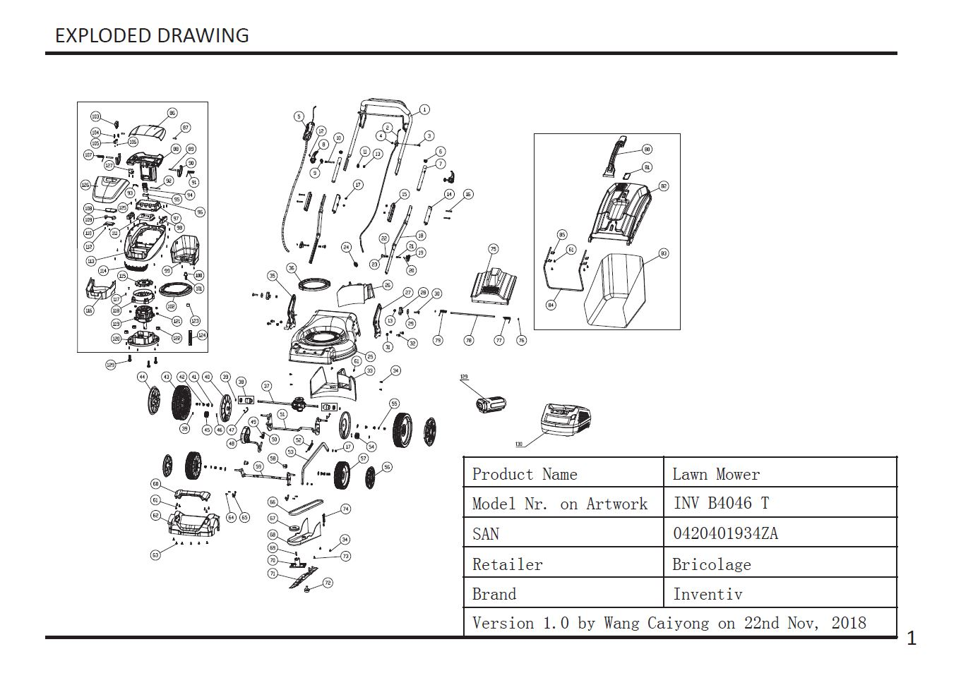 Poignée de jonction - 1251877003 pour INV B4046 T, INV B4046 T2B - Poignée