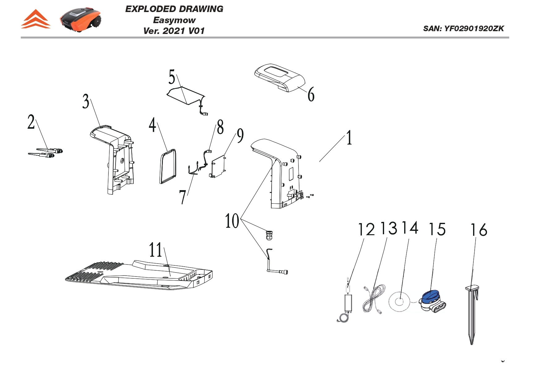 Batterie aux ions lithium - 1990737001 pour EASYMOW 260 - Pièces détachées & conso