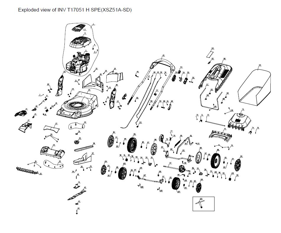 Câble automoteur - 1003200000 pour INV T17051 H SPE, INV T17051 SPE, INV T17051 SPE DE, INV T20053 H SPE, INV T20053 SPE - Câble, ressort, tige, collier