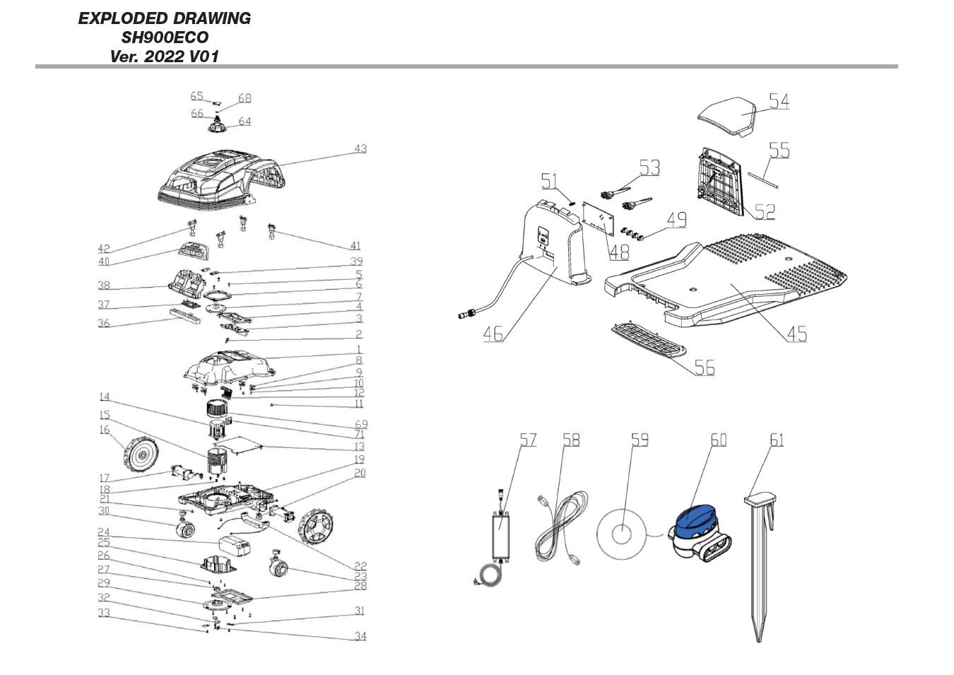Roue arrière - 862038001 pour SH 900ECO - Roue tondeuse